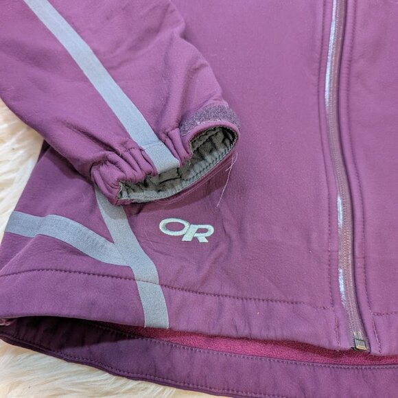 Outdoor Research Womens Mithril Purple Hooded Full Zip Jacket Sz S Fleece Lined - Picture 2 of 9